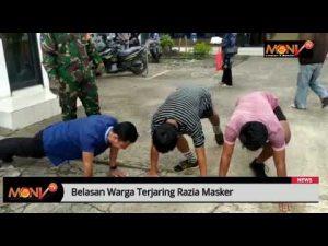 Tak Pakai Masker, Pengendara Langsung Dihukum Push Up