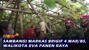 Sambangi Markas Brigif 4 Mar/BS, Walikota Eva Dwiana Panen Raya