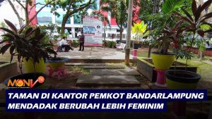 Taman di Kantor Pemkot Bandarlampung Mendadak Berubah Lebih Feminim