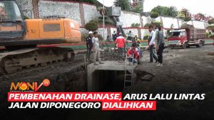 Pembenahan Drainase, Arus Lalu Lintas Jalan Diponegoro Dialihkan