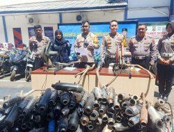 Hasil Ops Keselamatan Polresta Bandar Lampung: Ratusan Knalpot Brong Dihancurkan