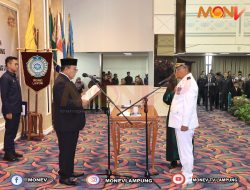 Gubernur Arinal Djunaidi Melantik dan Mengambil Sumpah Jabatan Aswarodi Sebagai Pejabat Bupati Lampung Utara