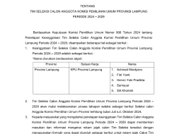 Ini 5 Nama Tim Seleksi Calon Anggota KPU Lampung 2024-2029