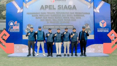 Bawaslu Lampung Gelar Apel Siaga Dan Patroli Pengawasan Pilkada 2024